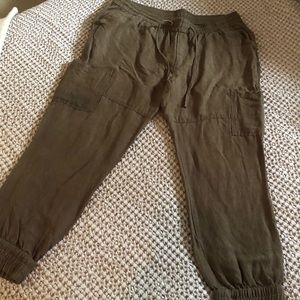 Army green cargo joggers